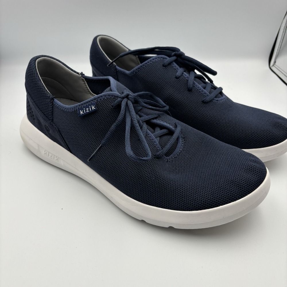 Kizik Madrid Eco Knit Shoes Blue Sneakers Mens 12 Womens 13.5 Casual Lace Up
